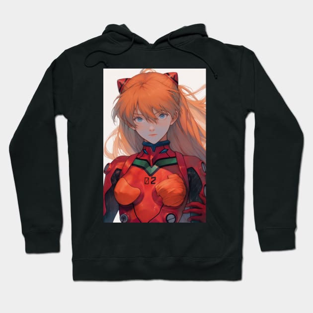 Asuka Langley Soryu - Evangelion Art Hoodie by Zalbathira